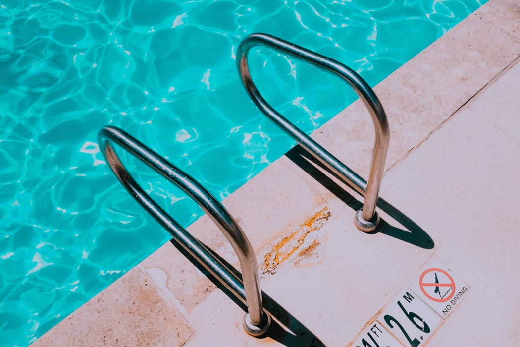 A pool and a ladder.