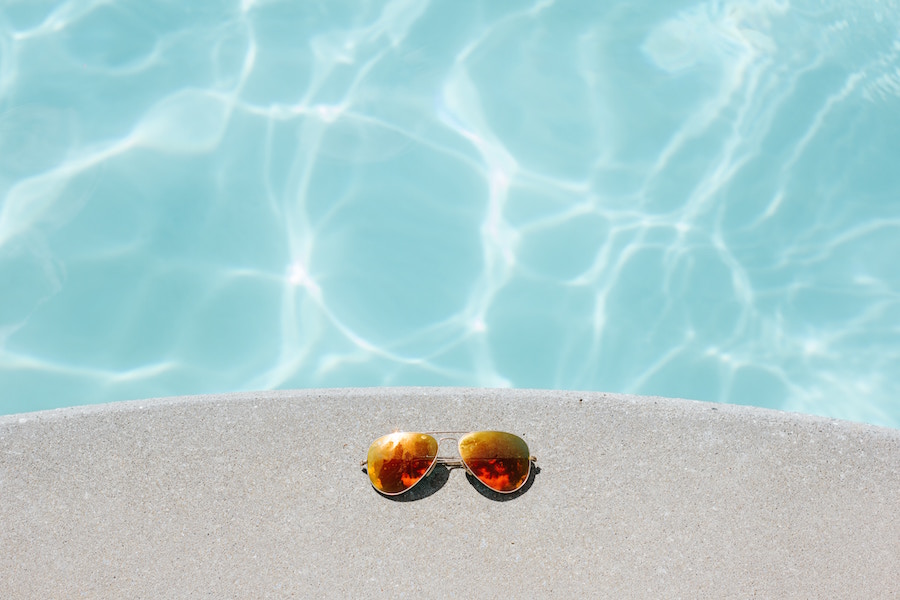 Poolside with sunglasses